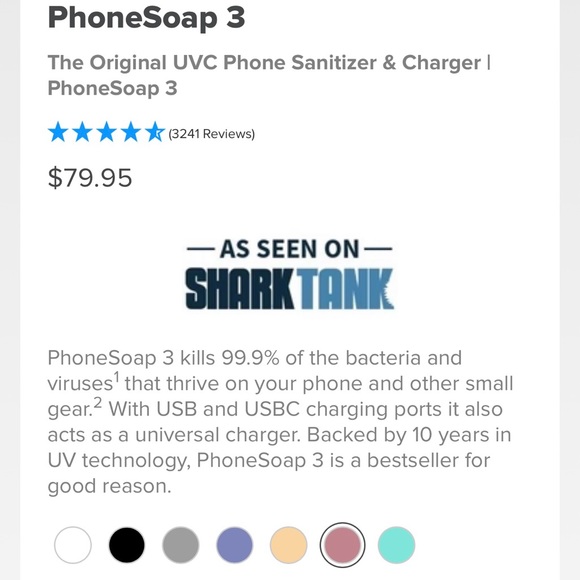 Fire Sale! 🔥NEW PhoneSoap 3 - 
The Original UVC Phone Sanitizer & Charger (Pink) - Picture 3 of 11